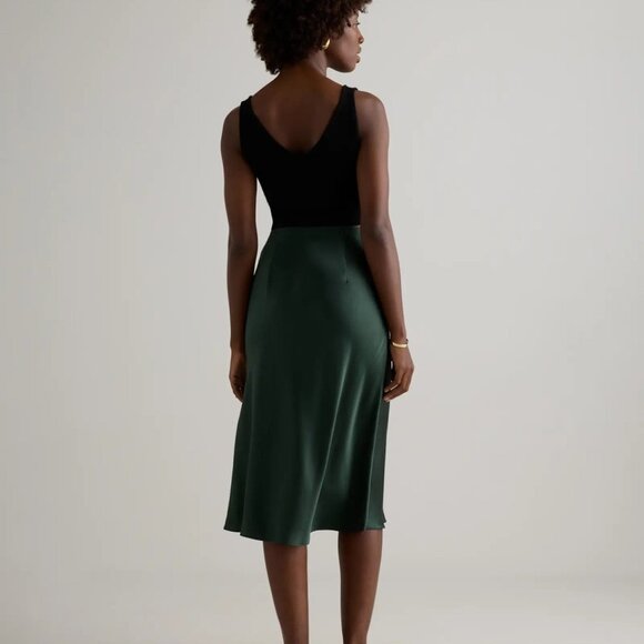 NWT Quince 100% Washable Silk Skirt. XL. Deep Green. Perfect Condition - Picture 10 of 14